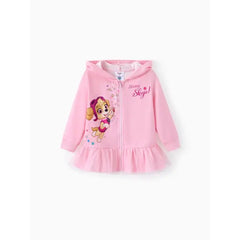 PATPAT PAW Patrol Toddler Girl Skye Hooded Jacket/Mesh Flutter-sleeve Sweatshirt/Leggings Pink