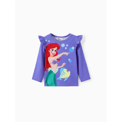 Patpat Disney Princess Baby Girl 2pcs Character Print Long-sleeve Top and Leggings Set Purple