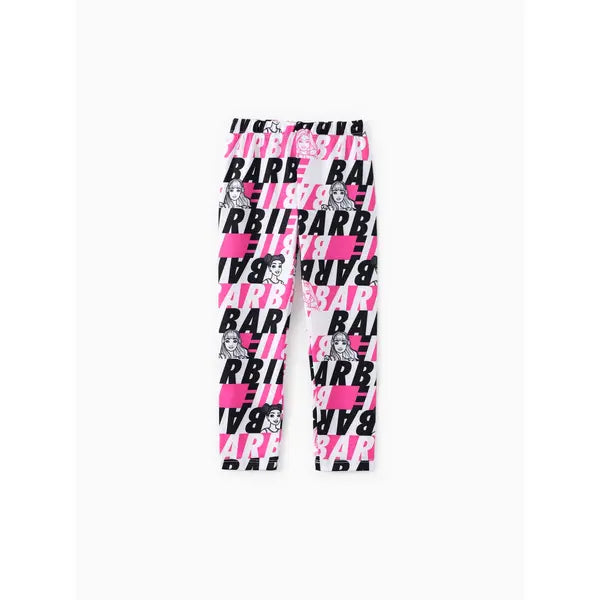 PATPAT Barbie Toddler/Kid Girl Letter Pattern Leggings Pink
