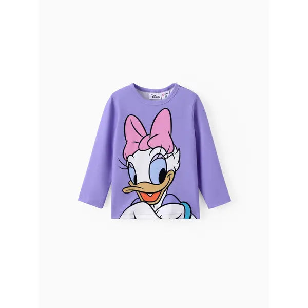 PATPAT Disney Mickey and Friends Toddler & Kids Girl/Boy Naia™ Character Print Long-sleeve Tee Purple