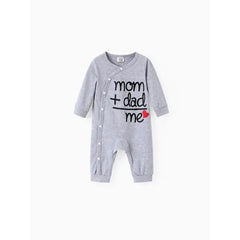 Patpat Baby Boy/Girl 95% Cotton Long-sleeve Love Heart and Letter Print Jumpsuit