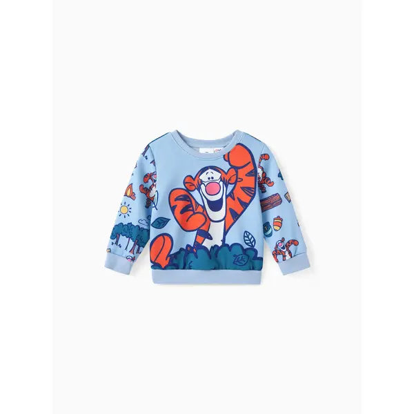 PATPAT Disney Winnie the Pooh Toddler Boy/Girl Character Pattern Fun Print Sweatshirt or Pants Blue