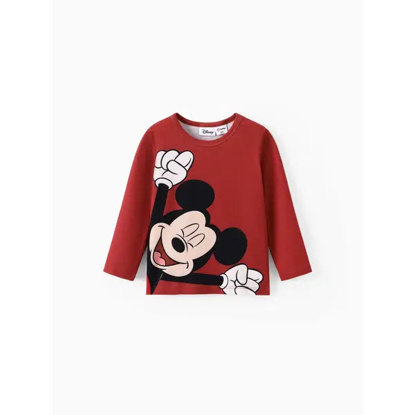 PATPAT Disney Mickey and Friends Toddler & Kids Girl/Boy Naia™ Character Print Long-sleeve Tee Red
