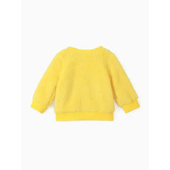 Patpat Looney Tunes Baby Boy/Girl Cartoon Animal Embroidered Long-sleeve Thermal Fuzzy Pullover yellow