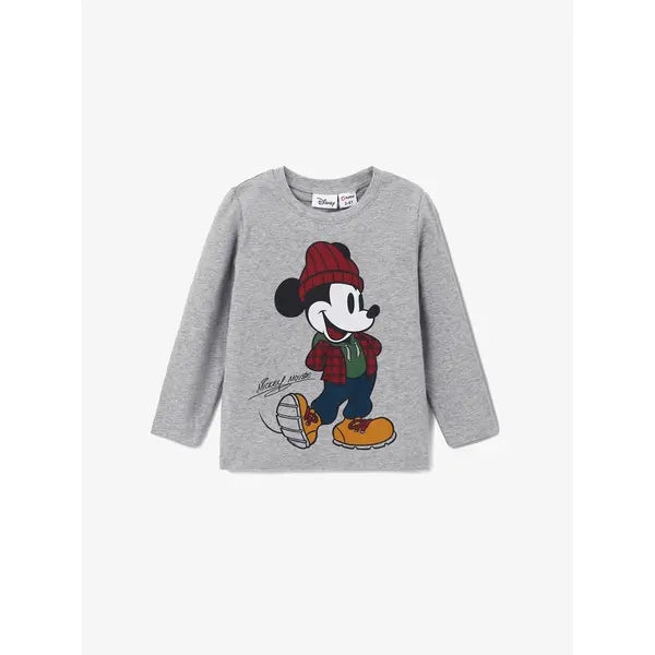 PATPAT Disney Mickey and Friends Toddler Boy Cotton Character Pattern 1 Pop-up Ears Jacket or 1 Long-sleeve Top or Pants Grey