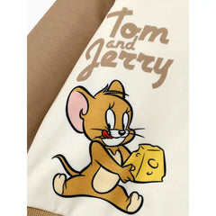 PATPAT Tom and Jerry Toddler Boy Colorblock Character Print Long-sleeve Top and Pants Set