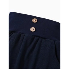 Patpat Baby Boy/Girl Solid Waffle Textured High Waist Pants Blue