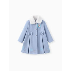 PATPAT Disney Frozen Toddler Girls Elsa/Anna 1pc Snowflake Embroidered Plush Collar Long-sleeve Coat