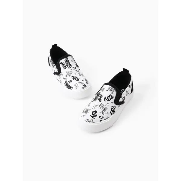 Patpat Toddler/Kids Unisex Casual Letter Graffiti Shoes white