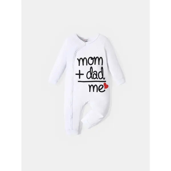 Patpat Baby Boy/Girl 95% Cotton Long-sleeve Love Heart and Letter Print Jumpsuit
