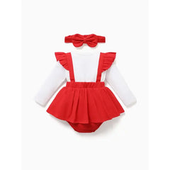 Patpat Baby Girls Clothes SuperCuteCute Bear Embroidered Romper with Headband