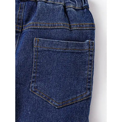 PATPAT Kid Girl Sweet Ruffle Edge Denim Jean Blue