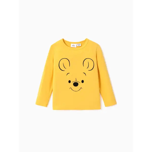 PATPAT Disney Winnie the Pooh Toddler Boys/Girls Cute Characters Emoji Long Sleeve T-Shirt Yellow