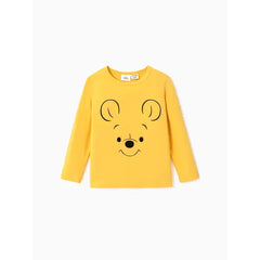 PATPAT Disney Winnie the Pooh Toddler Boys/Girls Cute Characters Emoji Long Sleeve T-Shirt Yellow