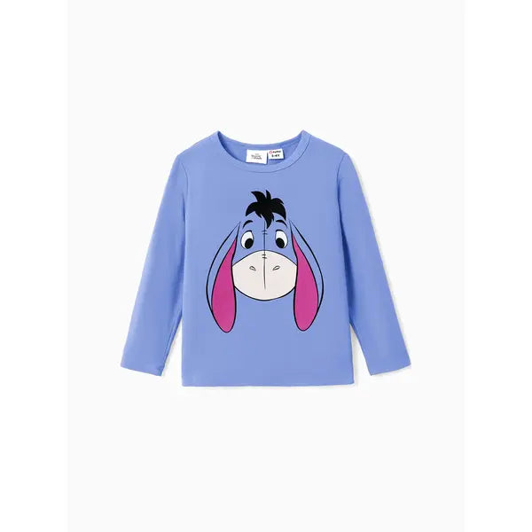 PATPAT Disney Winnie the Pooh Toddler Boys/Girls Cute Characters Emoji Long Sleeve T-Shirt Blue