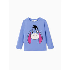 PATPAT Disney Winnie the Pooh Toddler Boys/Girls Cute Characters Emoji Long Sleeve T-Shirt Blue