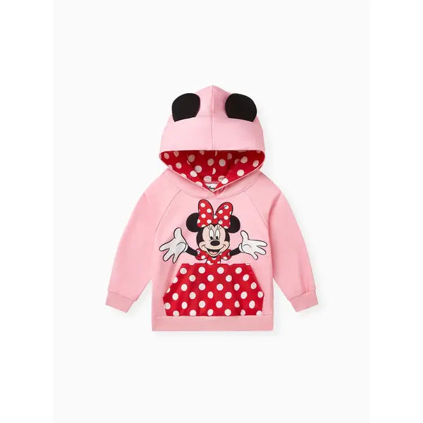 PATPAT Disney Mickey and Friends Toddler Boys/Girls Character Stereo Ear Hoodies Pink