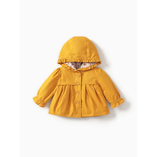 PATPAT Baby Girl Sweet Floral Hooded Jacket share icon ginger