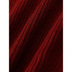 Patpat Baby Boy/Girl 3pcs Solid Ribbed Long-sleeve Pullover and Trouser Set  Red