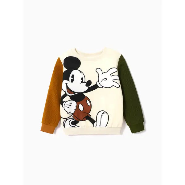 PATPAT Disney Mickey and Friends Toddler Boy Mickey Mouse Pattern Print Long-sleeve Top or Pants White