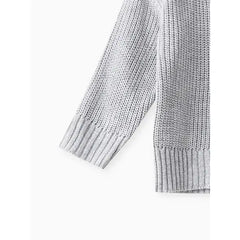 Baby Solid Long-sleeve Knitted Sweater Pullover Wermgrey