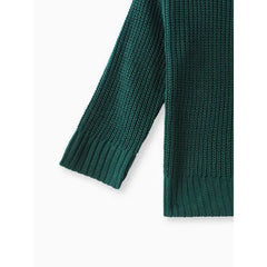 Patpat Baby Solid Long-sleeve Knitted Sweater Pullover green