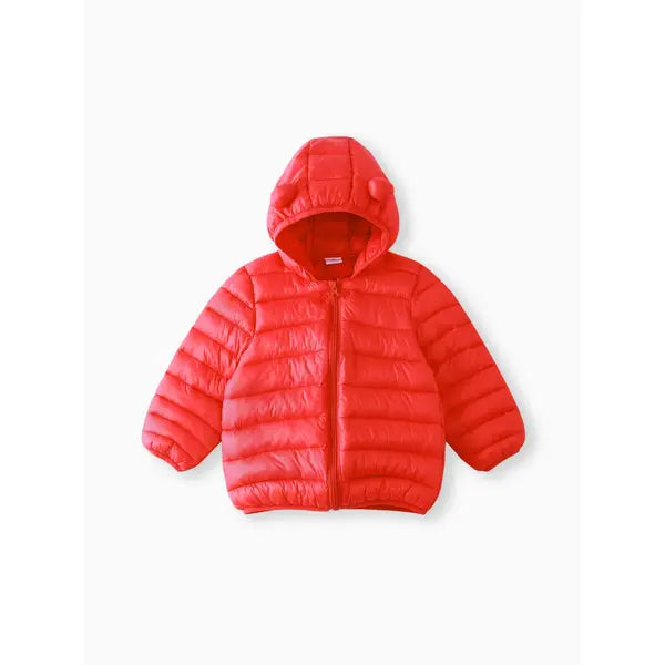 PATPAT Baby/Toddler Clothes 3D Ear Design Hooded Cotton-Padded Jacket Red