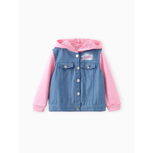 PATPAT Disney Princess Toddler Girls Rapunzel/Belle/Tiana 1pc Cotton Denim Hooded Jacket