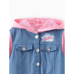 PATPAT Disney Princess Toddler Girls Rapunzel/Belle/Tiana 1pc Cotton Denim Hooded Jacket