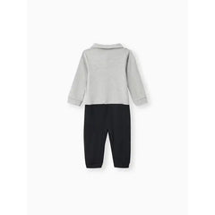 Patpat Little CoCo & Gentlemen - Baby Boy 95% Cotton Faux Layering Jumpsuit Gray