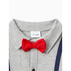 Patpat Little CoCo & Gentlemen - Baby Boy 95% Cotton Faux Layering Jumpsuit Gray
