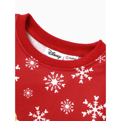 PATPAT Disney Mickey and Friends Toddler Girl Christmas Character Print Sweatshirt Red