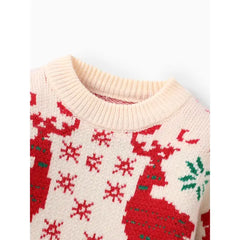 Patpat Kid Boy/Girl Childlike Christmas Sweater red Apricot