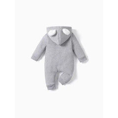 Patpat Baby Boy/Girl Clothes Cloud Design Thermal Fleece Lined Hooded Zipper Jumpsuit Gray