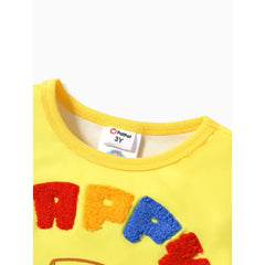PATPAT PAW Patrol Toddler Girls/Boys 2pcs Character Rainbow Print T-shirt with Shorts Sporty Set Yellow