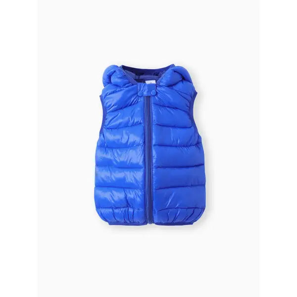 Patpat Toddler Boy/Toddler Girl Hooded Cotton-Padded Jacket Vest Light Blue