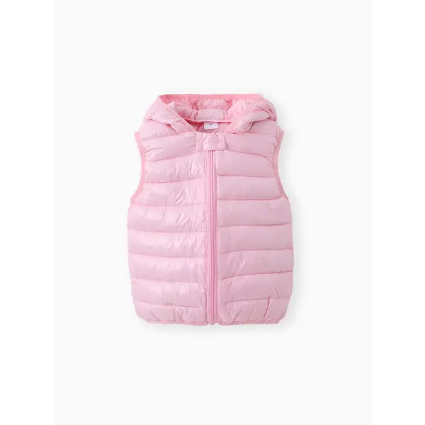 Patpat Toddler Boy/Toddler Girl Hooded Cotton-Padded Jacket Vest pink