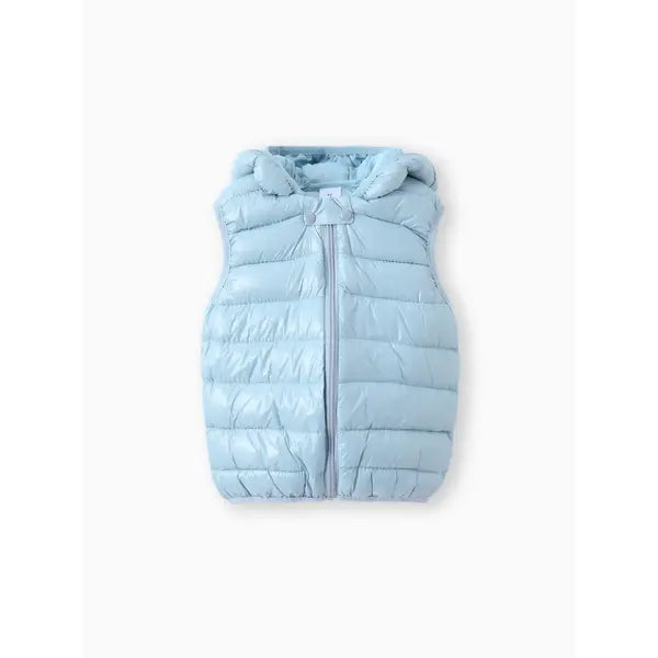 Patpat Toddler Boy/Toddler Girl Hooded Cotton-Padded Jacket Vest Light blue