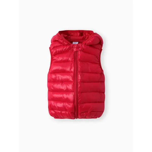 Patpat Toddler Boy/Toddler Girl Hooded Cotton-Padded Jacket Vest Red