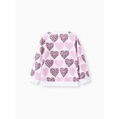 PATPAT Toddler Girl Sweet Heart-shaped Pullover Hoodie Pink