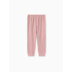 Patpat 2pcs Toddler Girl Solid Color Ribbed Turtleneck Long-sleeve Tee and Elasticized Pants Set pink