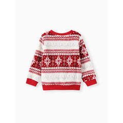 PATPAT Christmas Toddler Boy/Girl Snowflake Sweatshirt Red