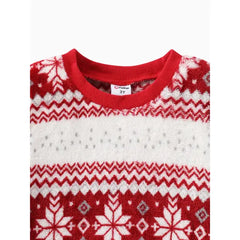 PATPAT Christmas Toddler Boy/Girl Snowflake Sweatshirt Red