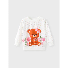 PATPAT Toddler Girl Bear Style Childlike Sweatshirt White