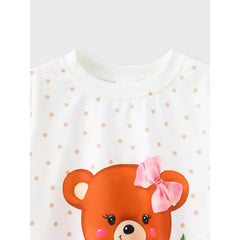 PATPAT Toddler Girl Bear Style Childlike Sweatshirt White