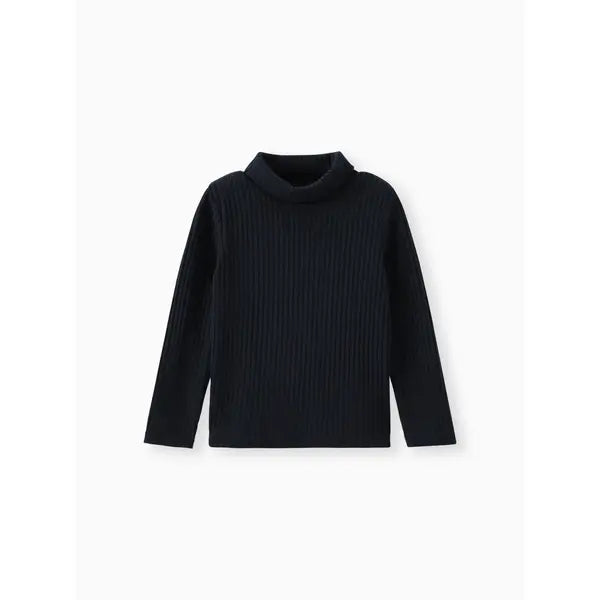 Patpat Toddler Boy/Girl Turtleneck Textured Black