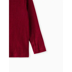Patpat Toddler Boy/Girl Turtleneck Textured Burgundy