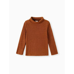 Patpat Toddler Boy/Girl Turtleneck Textured Brown