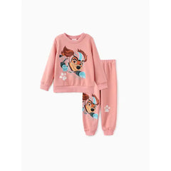 PATPAT Paw Patrol Toddler Boys/Girls 2pcs Glow in the Dark Sweatshirt and Pants Set peach pink