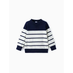 Patpat Toddler Boy Stripe Print Sweater blue